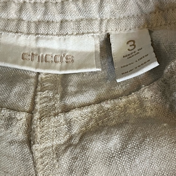 Chicos Linen Pants Sz 3 - Picture 6 of 7